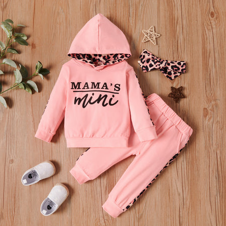 3pcs Baby Girl Long-sleeve Cotton Hooded Sweet Baby's Sets